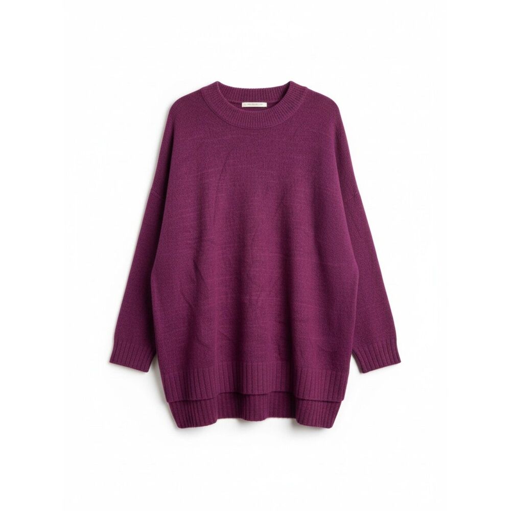 Free People Easy Street Tunic Sweater Magenta Purple Oversized Slouchy Small S